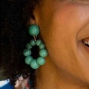 Cool mint colored drop earrings - have a fun vintage retro vibe.